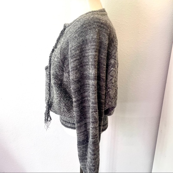 FREE PEOPLE Tie Front Grey Sweater - Picture 2 of 5